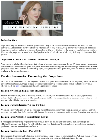 Yoga Fashion: Incorporating Convenience and Design on the Mat