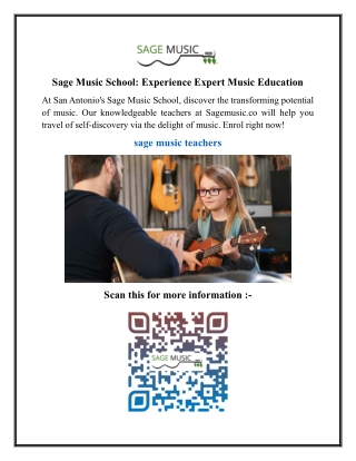 Sage Music School Experience Expert Music Education