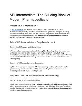 api intermediate the building block of modern