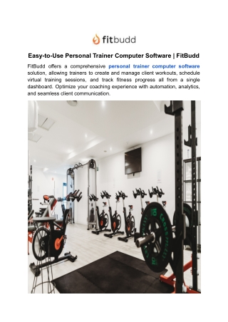 Easy-to-Use Personal Trainer Computer Software _ FitBudd