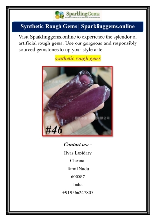 Synthetic Rough Gems | Sparklinggems.online