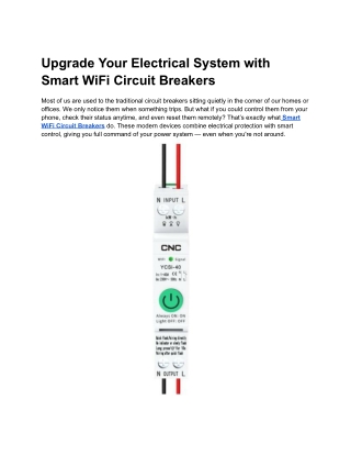 Buy Smart WiFi Circuit Breakers in Pakistan – Remote-Controlled Power Safety