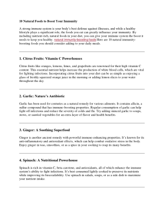 natural immunity-boosting foods
