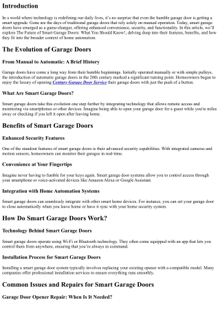 The Future of Smart Garage Doors: What You Should Know!