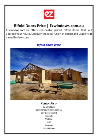 Bifold Doors Price  Ezwindows.com.au