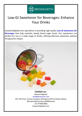 Low-GI Sweetener for Beverages: Enhance Your Drinks