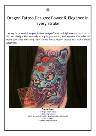 Dragon Tattoo Designs: Power & Elegance in Every Stroke