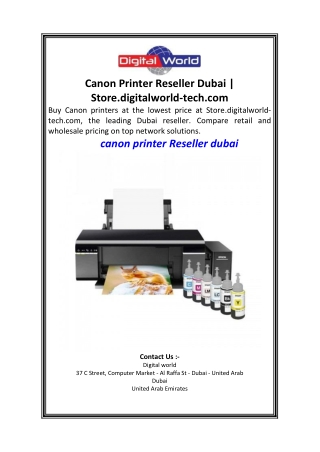Canon Printer Reseller Dubai  Store.digitalworld-tech