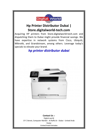 Hp Printer Distributor Dubai  Store.digitalworld-tech