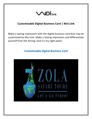 Customizable Digital Business Card Woi Link