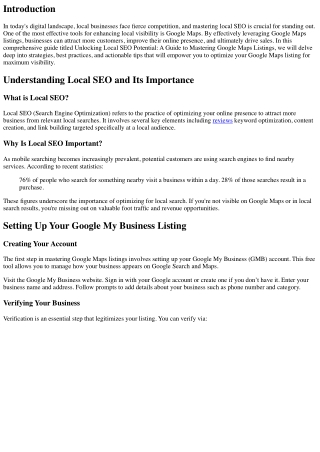**Unlocking Local SEO Potential: A Guide to Mastering Google Maps Listings**
