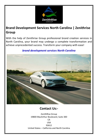 Brand Development Services North Carolina | Zenithrise Group