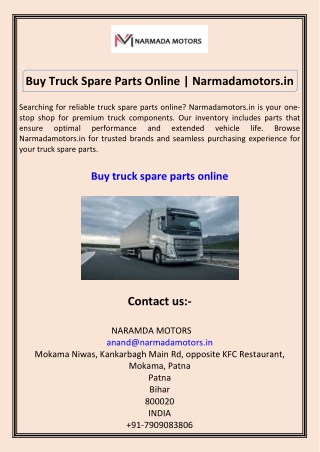 Buy Truck Spare Parts Online Narmadamotors.in