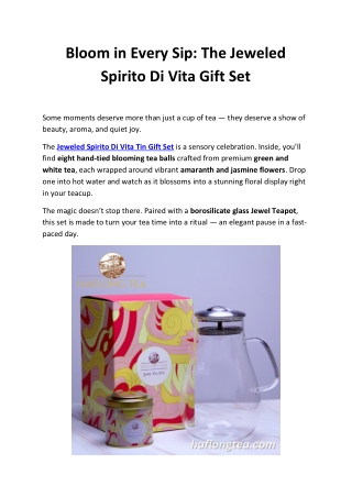 Jeweled Spirito Di Vita Tin Gift Set – Blooming Tea & Glass Teapot