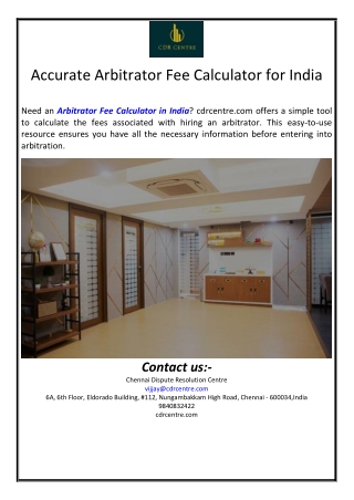Accurate Arbitrator Fee Calculator for India