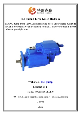 P50 Pump   Terre Kosen Hydrulic