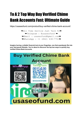 To A 2 Top Way Buy Verified Chime Bank Accounts Fast_ Ultimate Guide