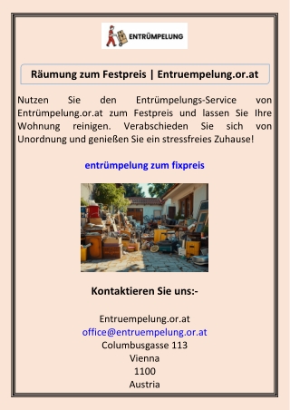 Räumung zum Festpreis Entruempelung.or.at