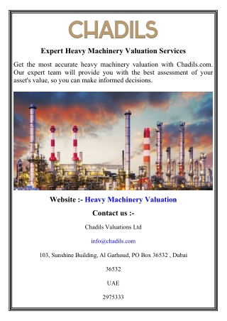 Expert Heavy Machinery Valuation Services