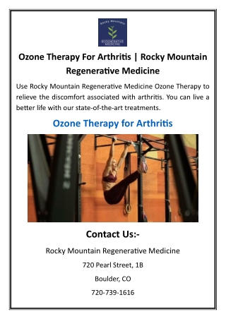 Ozone Therapy For Arthritis