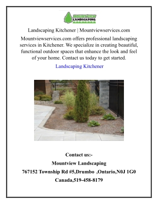 Landscaping Kitchener  Mountviewservices.com