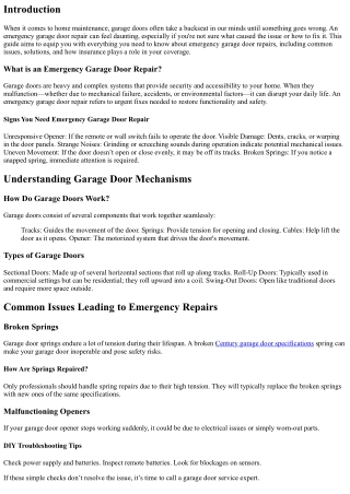 Everything You Need to Know About Emergency Garage Door Repairs
