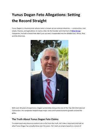 yunus dogan feto allegations setting the record