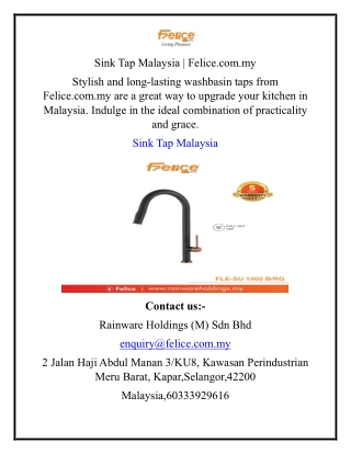 Sink Tap Malaysia  Felice.com.my
