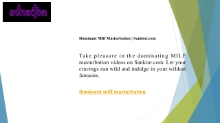 Dominant Milf Masturbation Sanktor.com