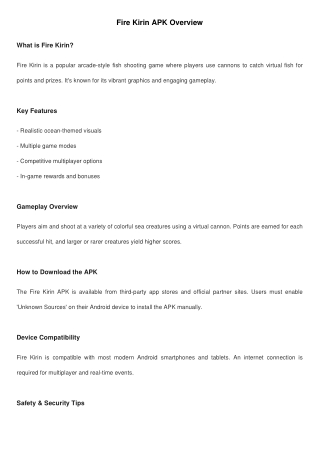 fire kirin apk overview