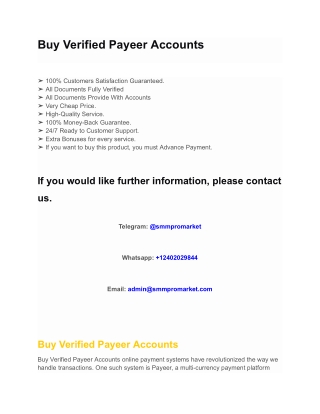 Buy Verified Payeer Accounts
