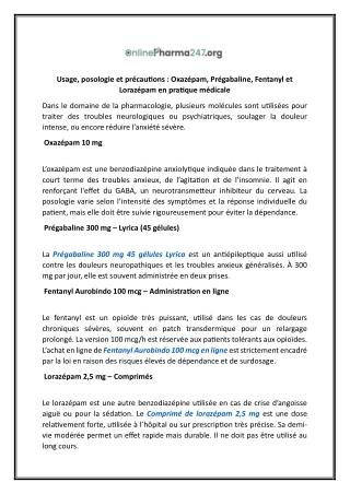 Comprimé de lorazépam 2,5 mg | Onlinepharma247.org