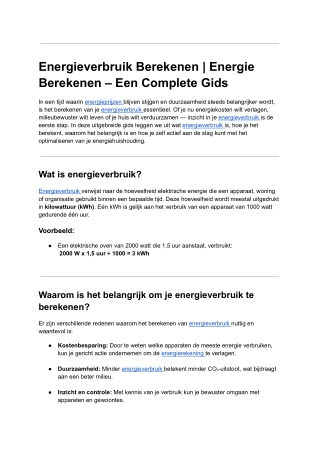 ENERGIE BEREKENEN