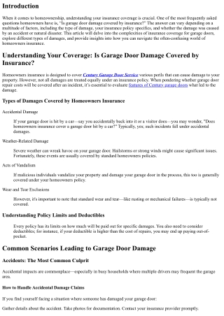 Understanding Your Coverage: Is Garage Door Damage Covered by Insurance?