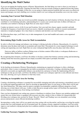 How To Improve Your Method To Tidying Mail Piles In Boston, Massachusetts