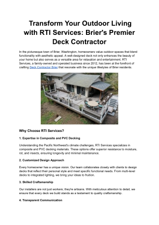 Transform Your Outdoor Living with RTI Services_ Brier's Premier Deck Contractor