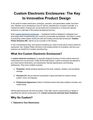 Custom Electronic Enclosures_ The Key to Innovative Product Design