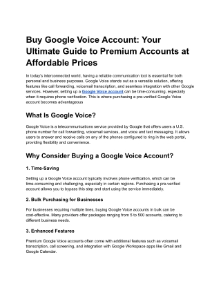 Buy Google Voice Account_ Your Ultimate Guide to Premium Accounts at Affordable Prices