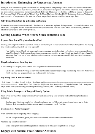 Stuck Without A Ride? Here’s How To Make The Most Of It For FREE!