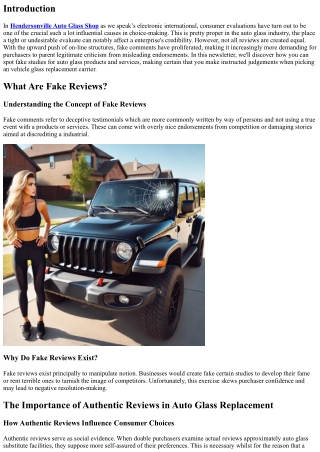 How To Spot Fake Reviews for Auto Glass Services