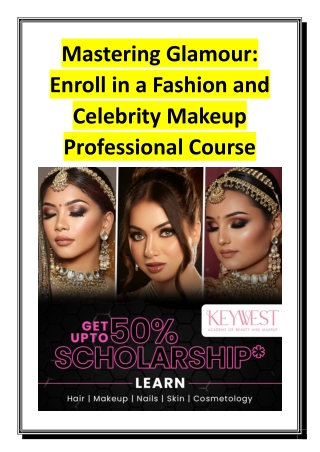 Mastering Glamour - Enroll in a Fashion and Celebrity Makeup Professional Course