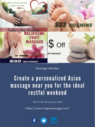 Create a personalized Asian massage near you for the ideal restful weekend