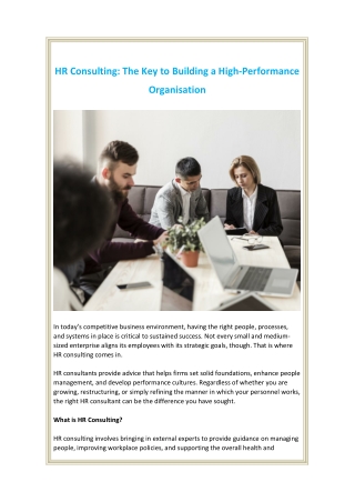 hr consulting the key to building a high
