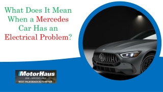 What does it mean when a Mercedes car has an electrical problem