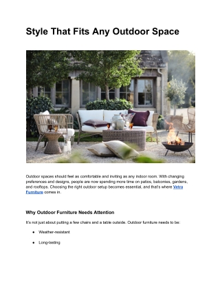 Redefine Your Living Space with Vetra furniture