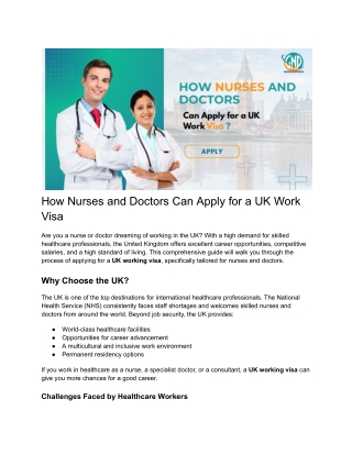 how nurses and doctors can apply for a uk work