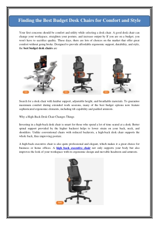 Finding the Best Budget Desk Chairs for Comfort and Style