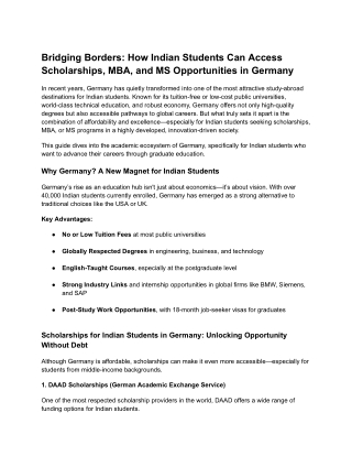 Bridging Borders_ How Indian Students Can Access Scholarships, MBA, and MS Opportunities in Germany