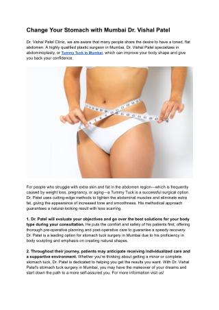 change your stomach with mumbai dr vishal patel