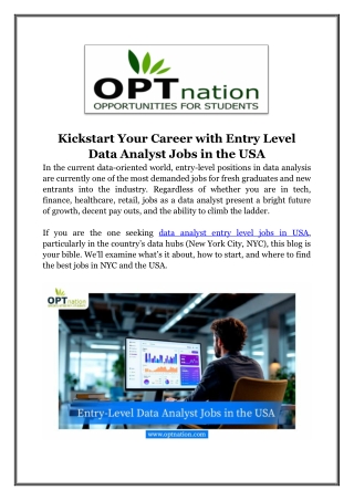 What Does Entry-Level Data Analyst Do